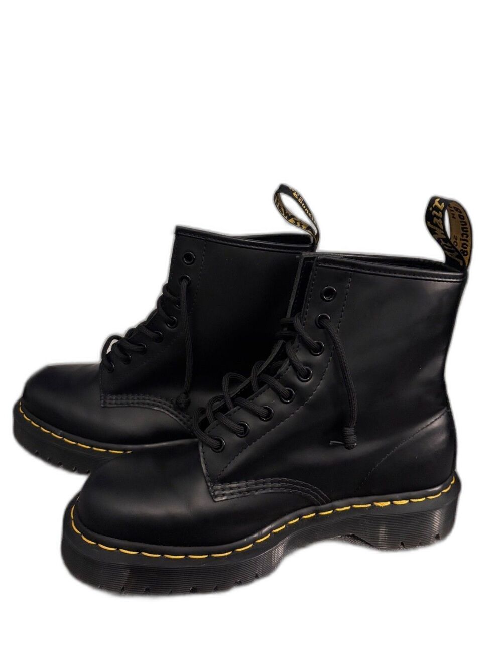 New Dr. Martens 1460 Bex Smooth Leather Platform Boots Black Women’s 9 Men’s 8